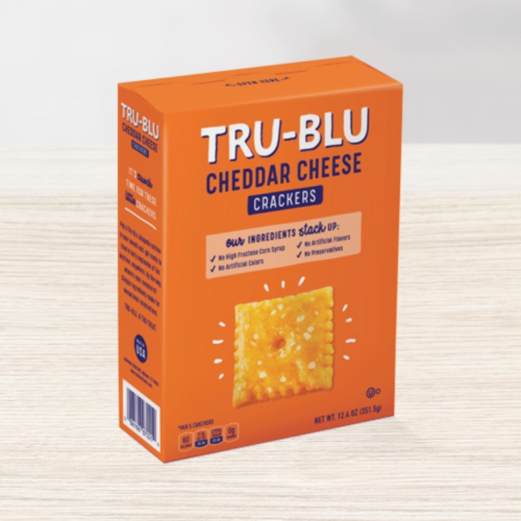 Tru-blu cheddar cheese crackers