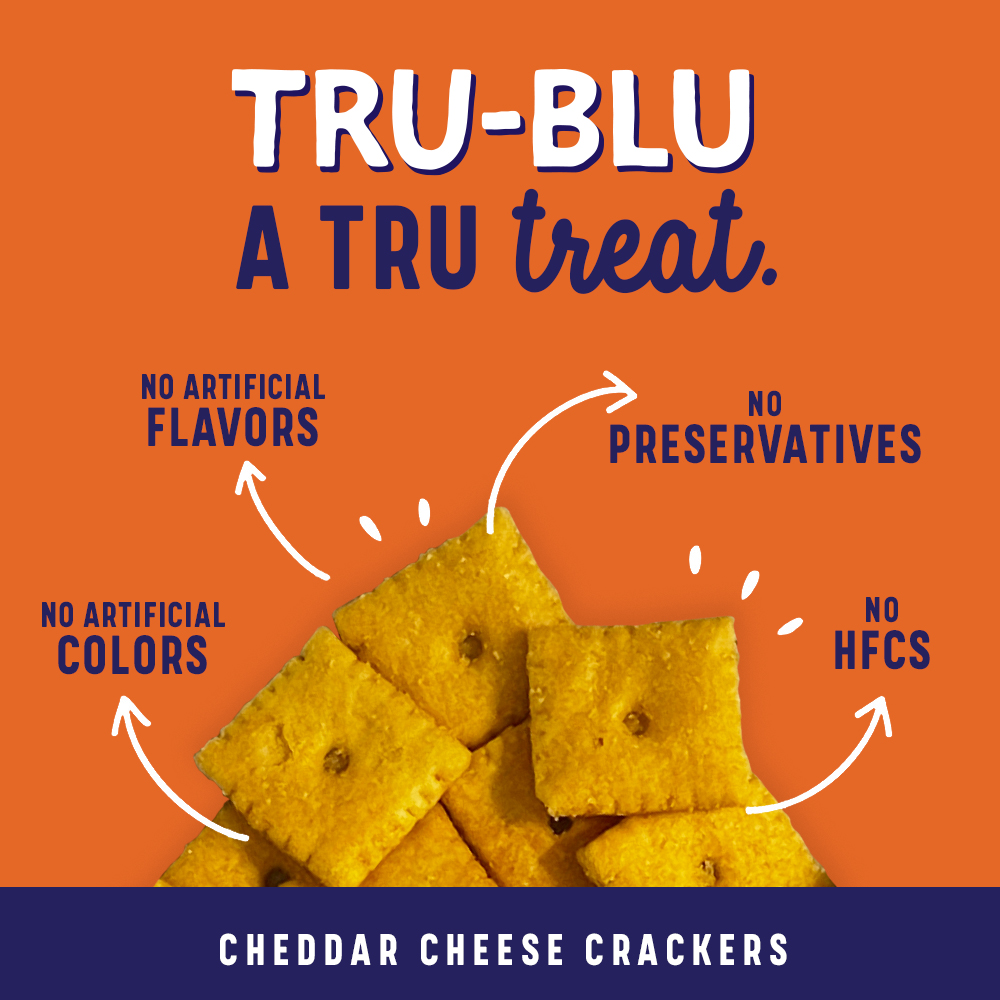 Tru-blu cheddar cheese crackers