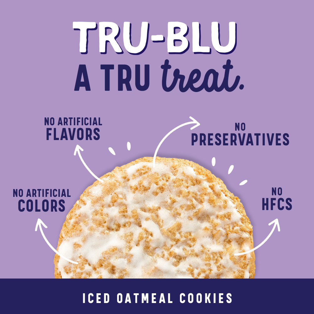 Tru-blu iced oatmeal cookies