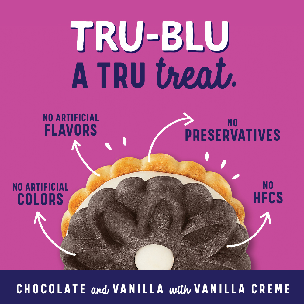Tru-blu chocolate and vanilla with vanilla creme